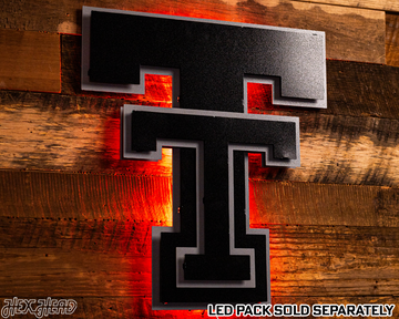 MONOCHROME - Texas Tech Red Raiders "DOUBLE T" 3D Metal Wall Art