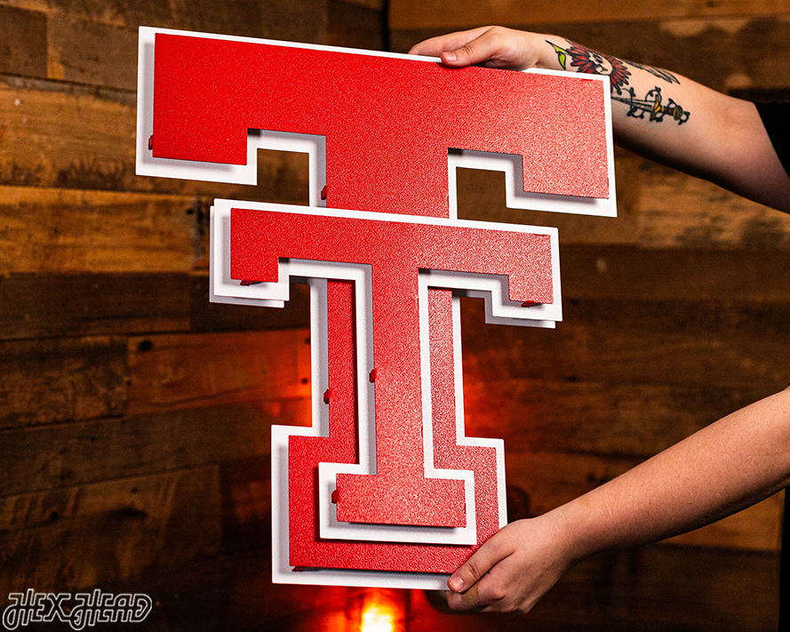 Texas Tech Red Raiders "DOUBLE T" 3D Metal Wall Art