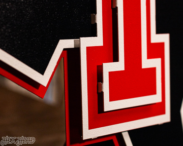Texas Tech Red Raiders Double T On State 3D Metal Wall Art