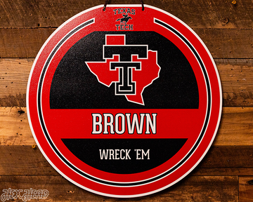 Texas Tech Red Raiders Personalized Monogram Metal Art