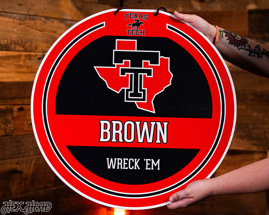 Texas Tech Red Raiders Personalized Monogram Metal Art
