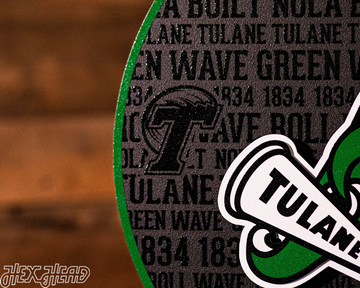 Tulane Green Wave CRAFT SERIES 3D Embossed Metal Wall Art
