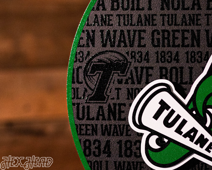 Tulane Green Wave CRAFT SERIES 3D Embossed Metal Wall Art