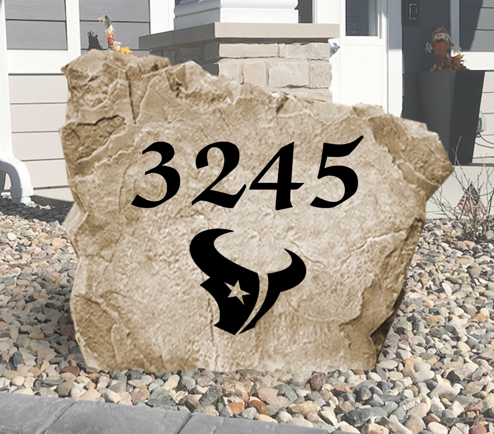 Houston Texans Design-A-Stone Landscape Art Address Stone