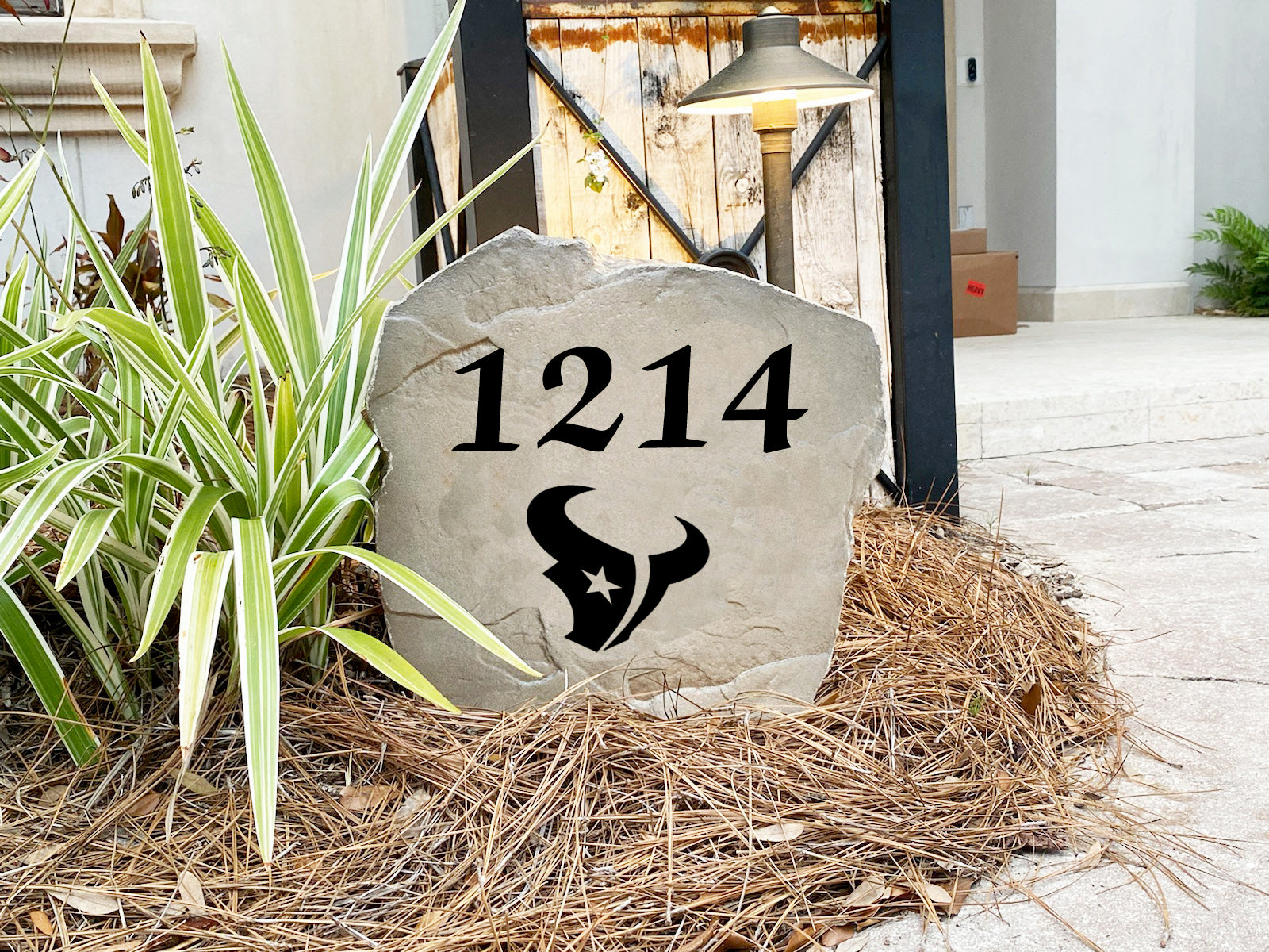 Houston Texans Design-A-Stone Landscape Art Address Stone