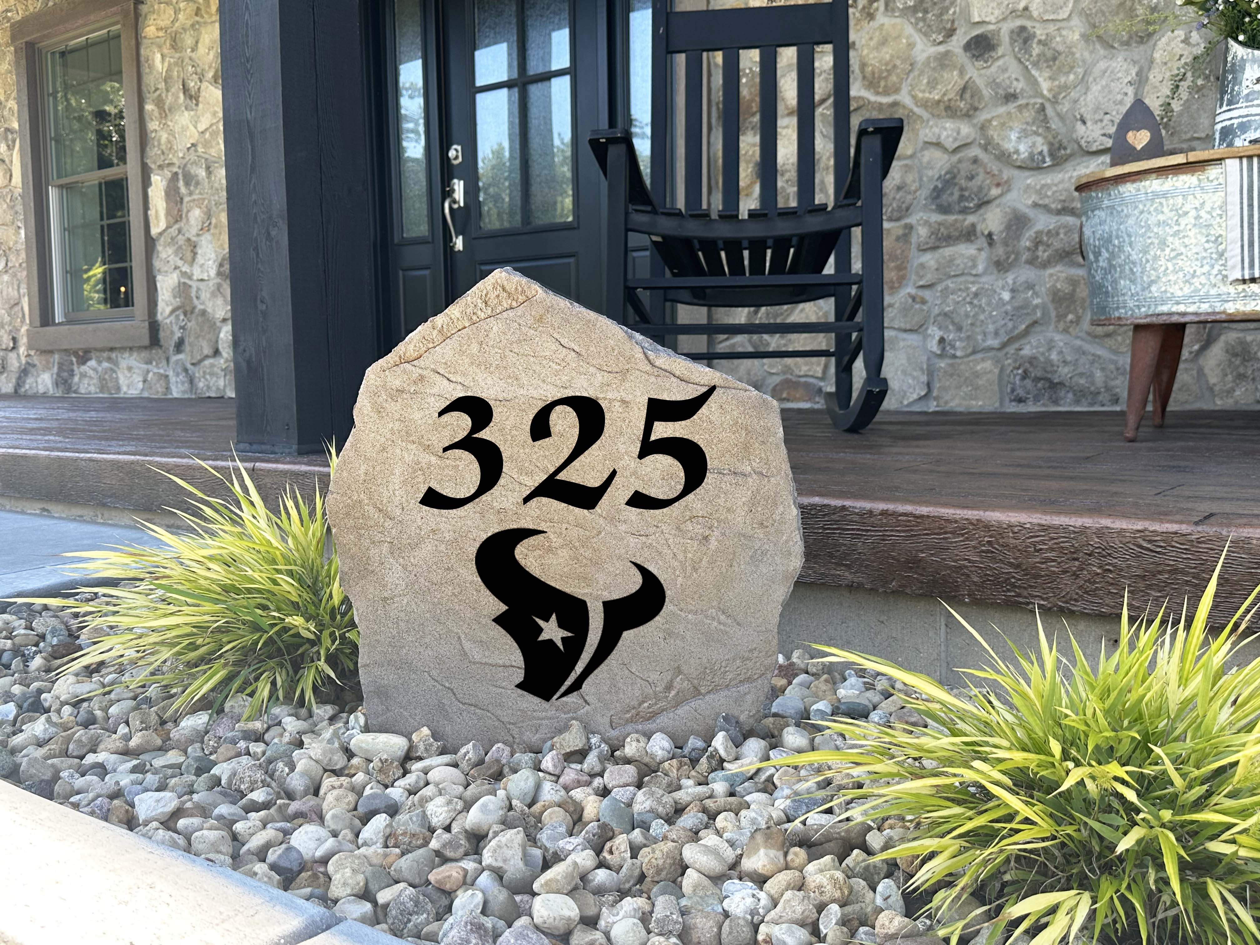 Houston Texans Design-A-Stone Landscape Art Address Stone