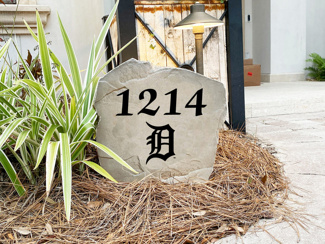Detroit Tigers Design-A-Stone Landscape Art Address Stone