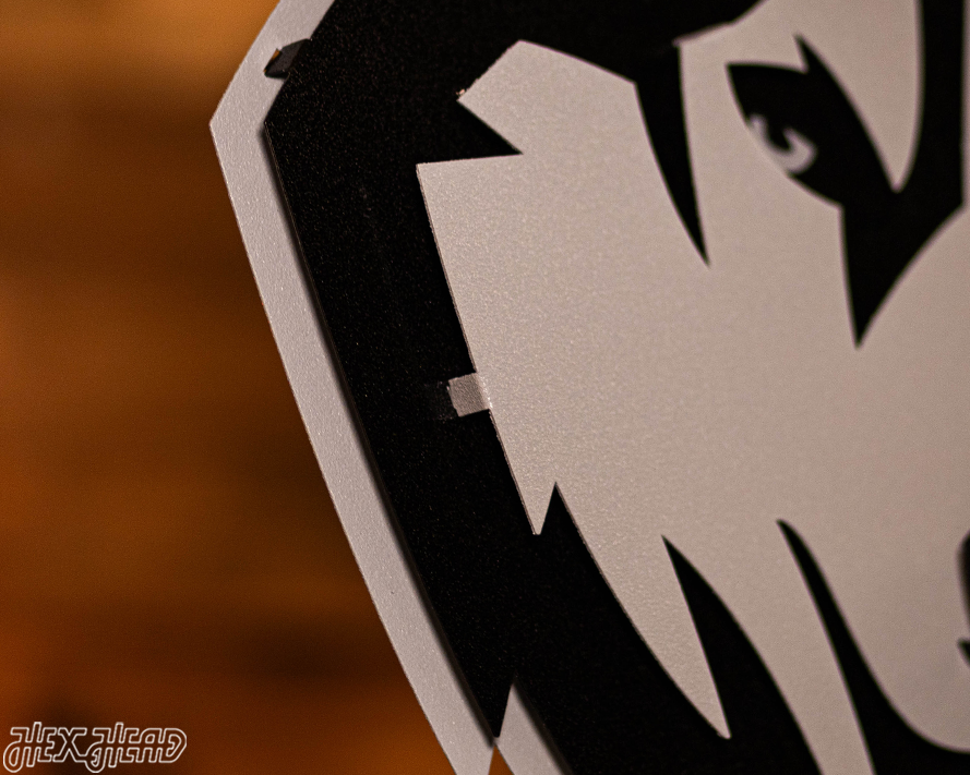 MONOCHROME - Connecticut UCONN Huskies Mascot 3D Metal Wall Art