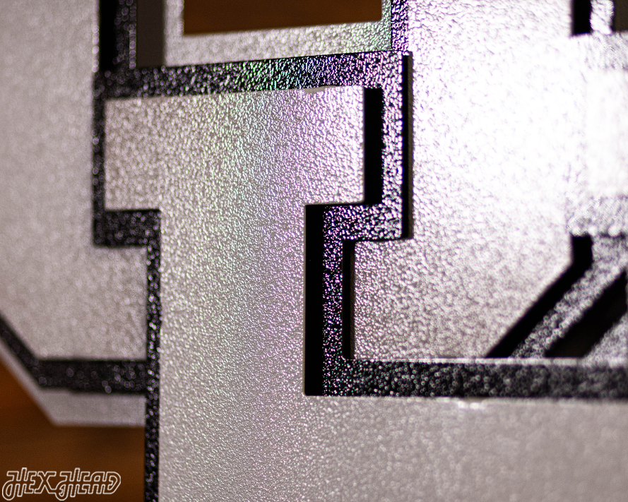MONOCHROME -- Houston Cougars Interlocking "UH" 3D Metal Wall Art