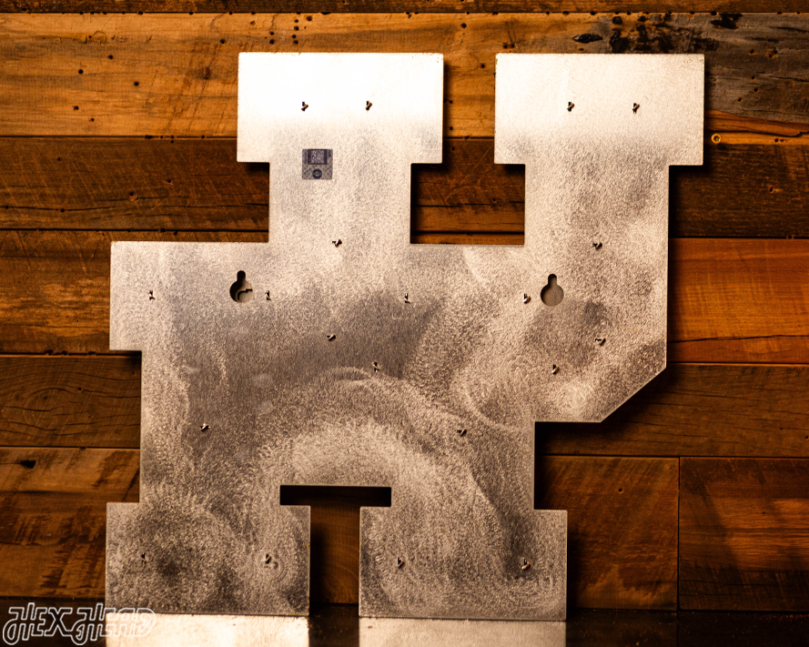 MONOCHROME -- Houston Cougars Interlocking "UH" 3D Metal Wall Art