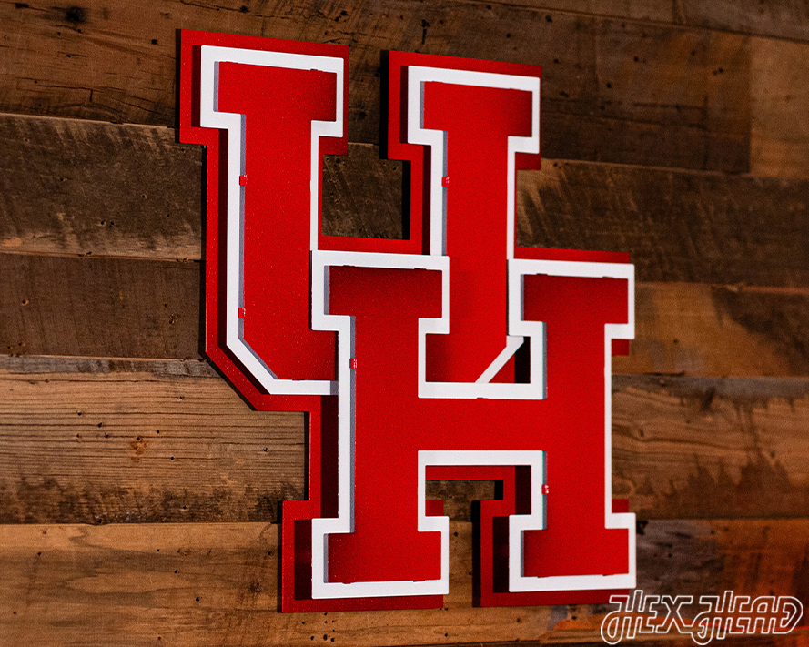 Houston interlocking "UH" 3D Metal Wall Art