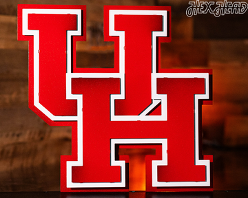 Houston Cougars Interlocking "UH" 3D Metal Wall Art