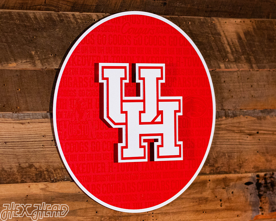 Houston Cougars CRAFT SERIES 3D Embossed Metal Wall Art