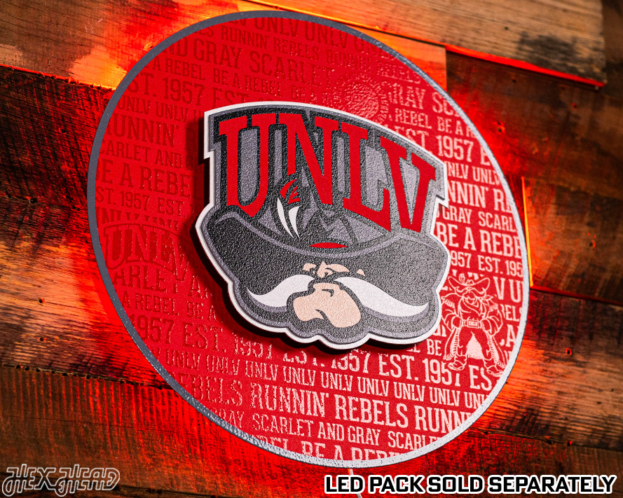 UNLV Rebels CRAFT SERIES 3D Embossed Metal Wall Art