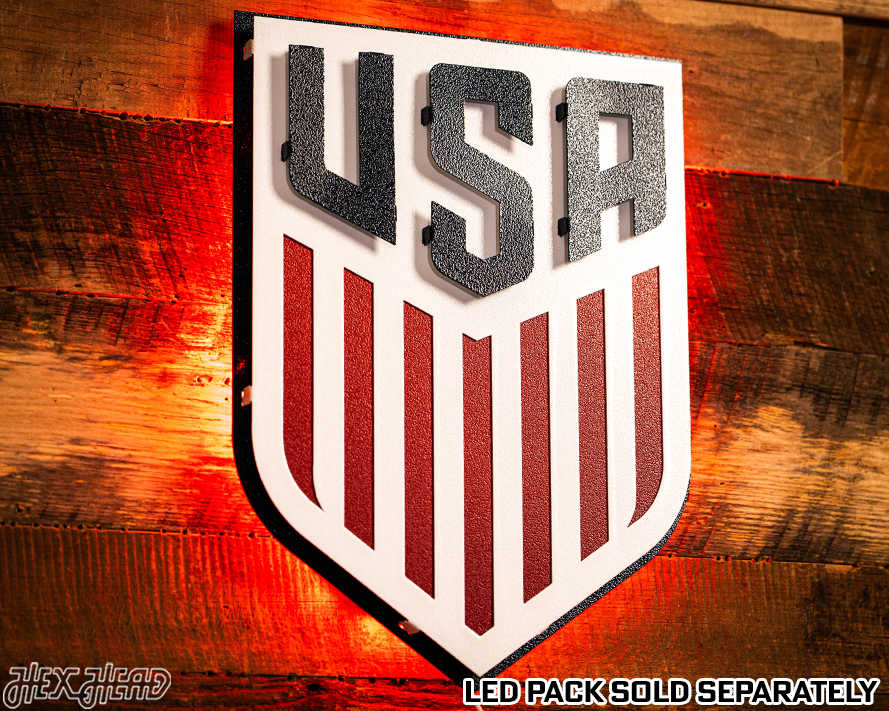 United States Soccer Shield 3D Metal Wall Art