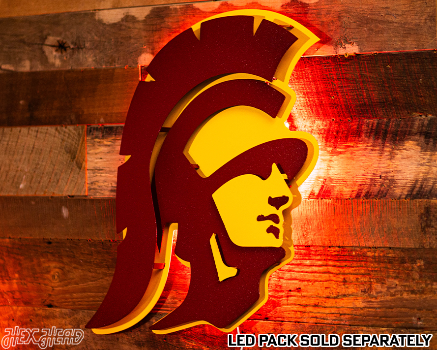 USC Southern California Trojan Mascot 3D Vintage Metal Wall Art