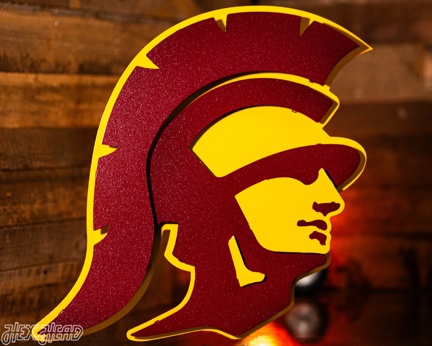 USC Southern California Trojan Mascot 3D Vintage Metal Wall Art