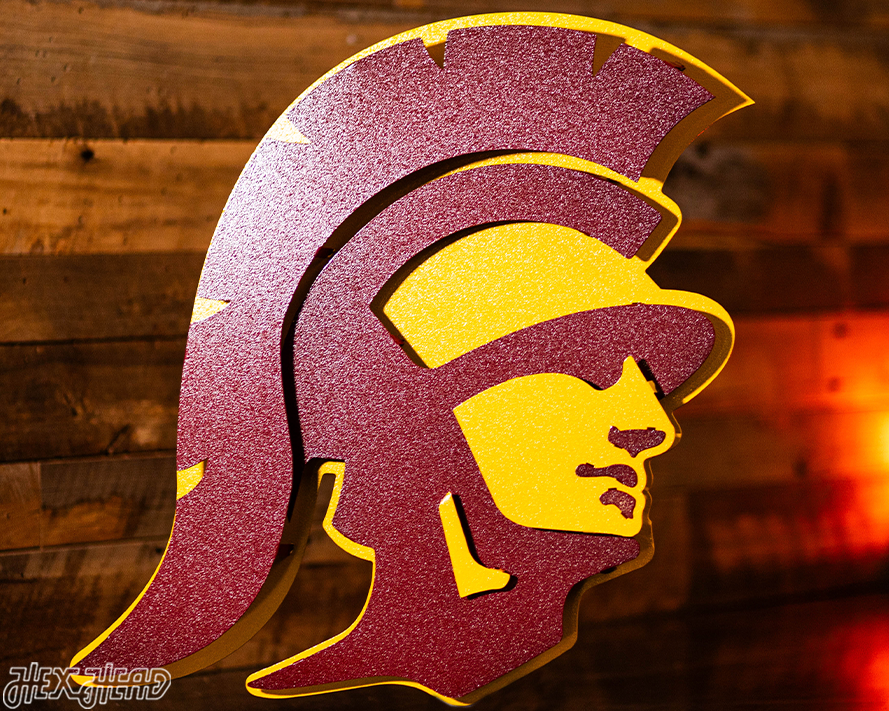 USC Southern California Trojan Mascot 3D Vintage Metal Wall Art