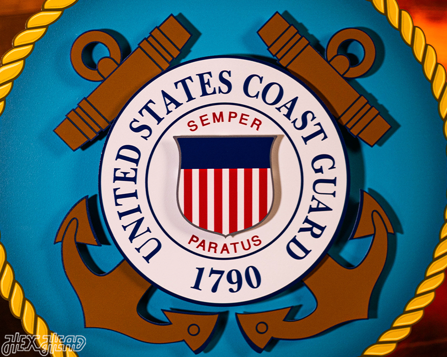 United States Coast Guard Seal 3D Vintage Metal Wall Art