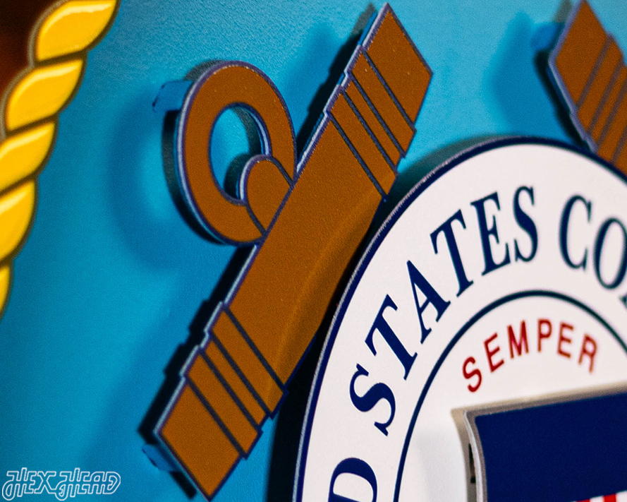 United States Coast Guard Seal 3D Vintage Metal Wall Art