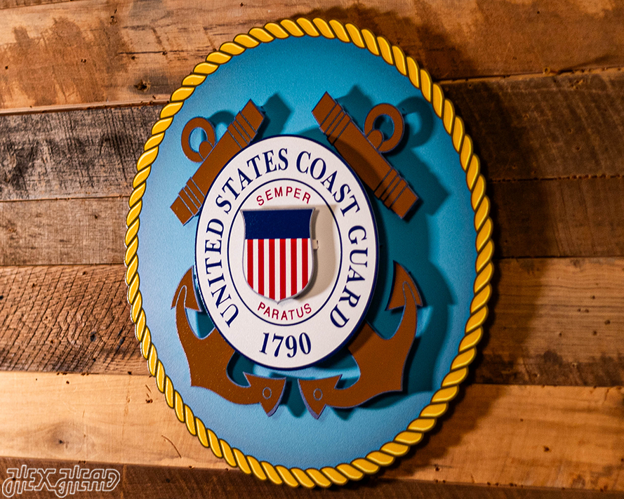 United States Coast Guard Seal 3D Vintage Metal Wall Art