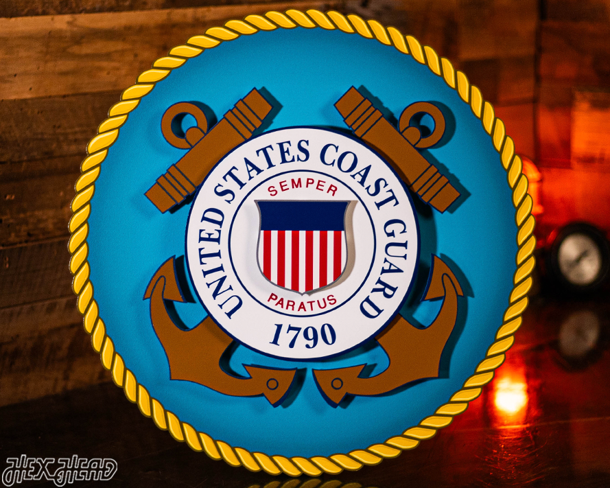 United States Coast Guard Seal 3D Vintage Metal Wall Art