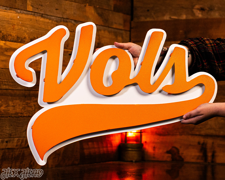 Tennessee Volunteers BASEBALL "VOLS" Script 3D Metal Wall Art