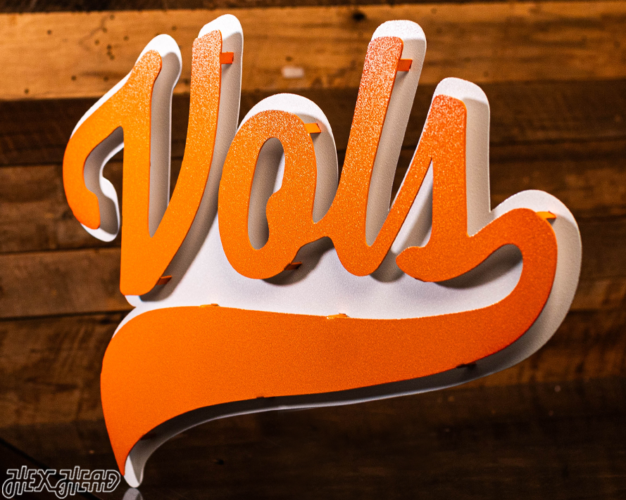 Tennessee Volunteers BASEBALL "VOLS" Script 3D Metal Wall Art