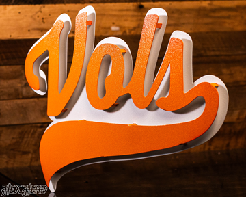Tennessee Volunteers BASEBALL "VOLS" Script 3D Metal Wall Art