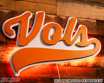 Tennessee Volunteers BASEBALL "VOLS" Script 3D Metal Wall Art