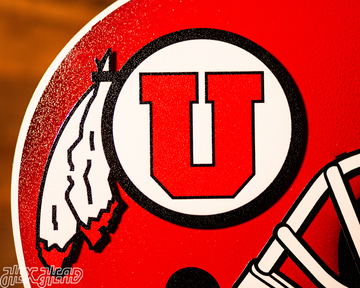 Utah Utes BLITZ COLLECTION - 8 LAYER 3D Metal Wall Art