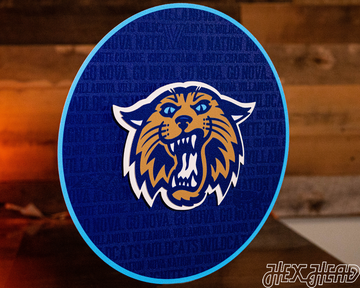 Villanova Wildcats CRAFT SERIES 3D Embossed Metal Wall Art