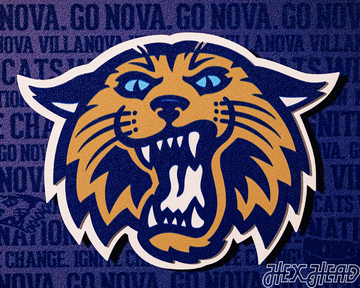 Villanova Wildcats CRAFT SERIES 3D Embossed Metal Wall Art