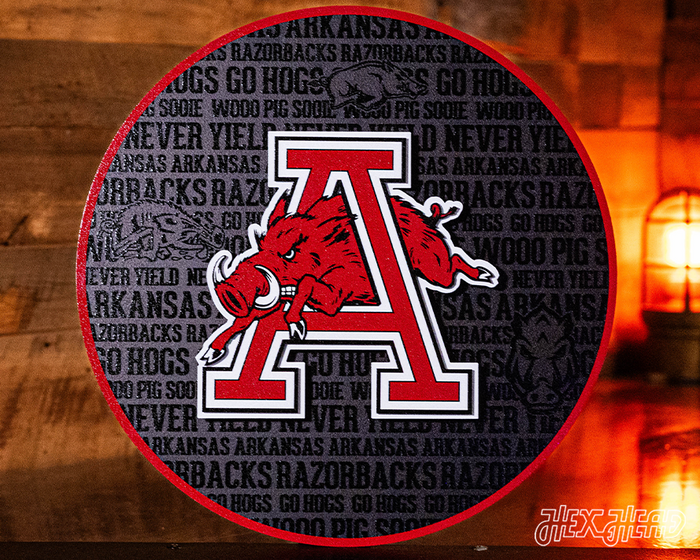 Arkansas Razorbacks Vintage Metal Wall Art - Hex Head Art