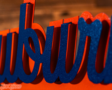 Auburn Tigers Cursive Script VAULT 3D Metal Wall Art 26" x 14"