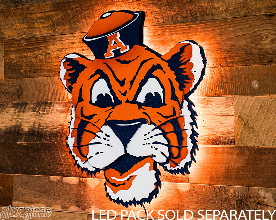 Auburn Tigers "Aubie" VAULT 3D Vintage Metal Wall Art