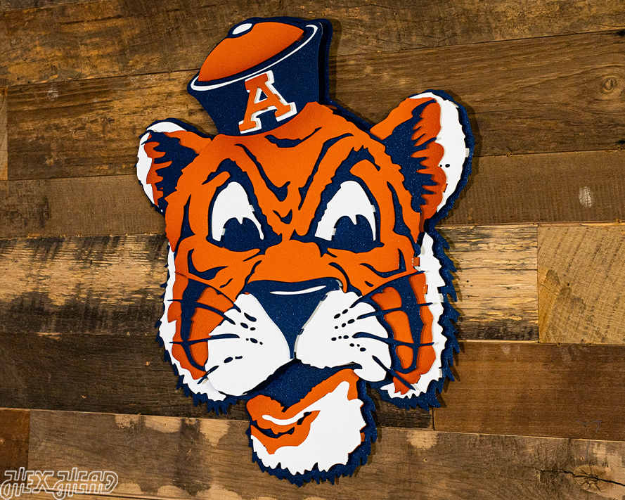 Auburn Tigers "Aubie" VAULT 3D Vintage Metal Wall Art