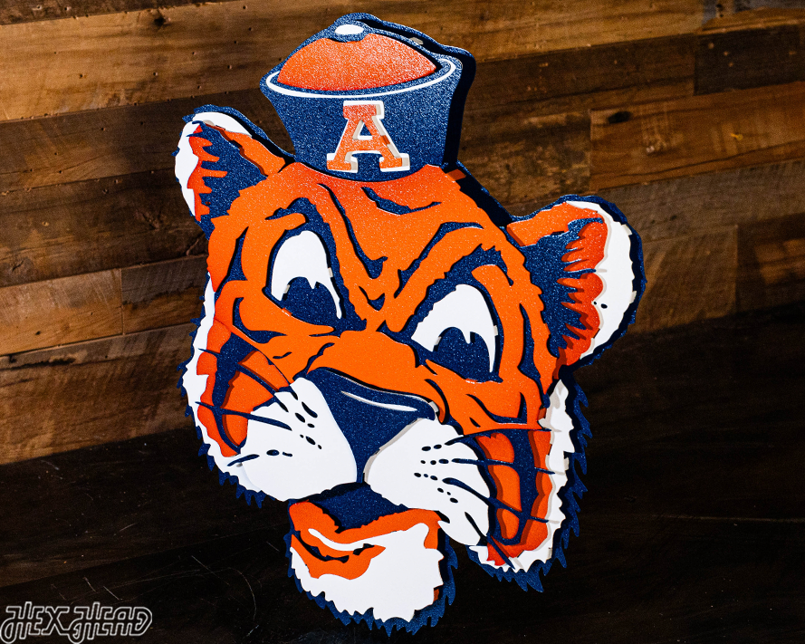 Auburn Tigers "Aubie" VAULT 3D Vintage Metal Wall Art