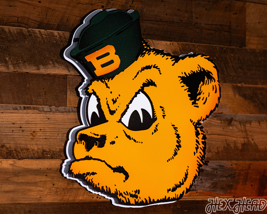 Baylor Bears VAULT Bear 3D Vintage Metal Wall Art