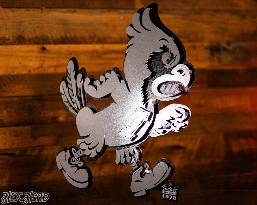 MONOCHROME -  Iowa State Cyclones VAULT "CY" 3D Vintage Metal Wall Art