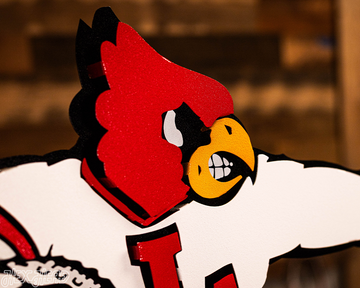 Louisville Cardinals "Heisman" Football Mascot 3D VAULT Metal Wall Art