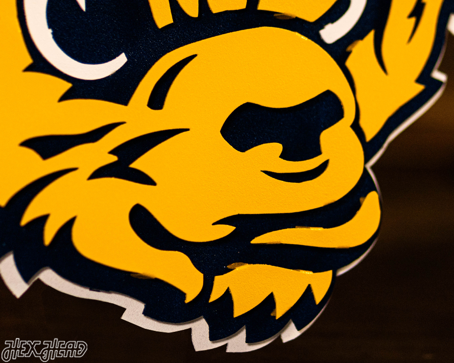Michigan Wolverines VAULT Mascot 3D Vintage Metal Wall Art