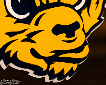 Michigan Wolverines VAULT Mascot 3D Vintage Metal Wall Art