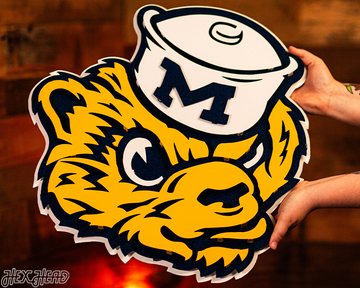 Michigan Wolverines VAULT Mascot 3D Vintage Metal Wall Art