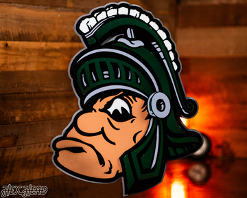 Michigan State " Gruff Sparty" 3D Vintage Metal Wall Art