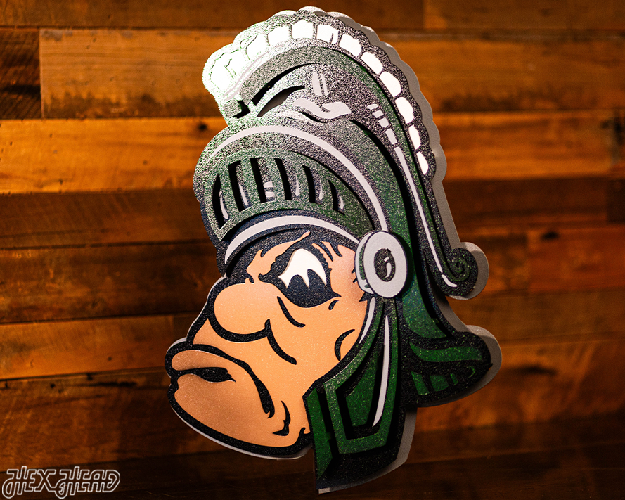 Michigan State " Gruff Sparty" 3D Vintage Metal Wall Art