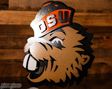 Oregon State Beaver Head 3D Vintage Metal Wall Art