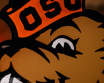 Oregon State Beaver Head 3D Vintage Metal Wall Art