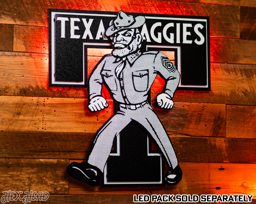 MONOCHROME - Texas A&M Aggies Vault "Ole Sarge" 3D Vintage Metal Wall Art