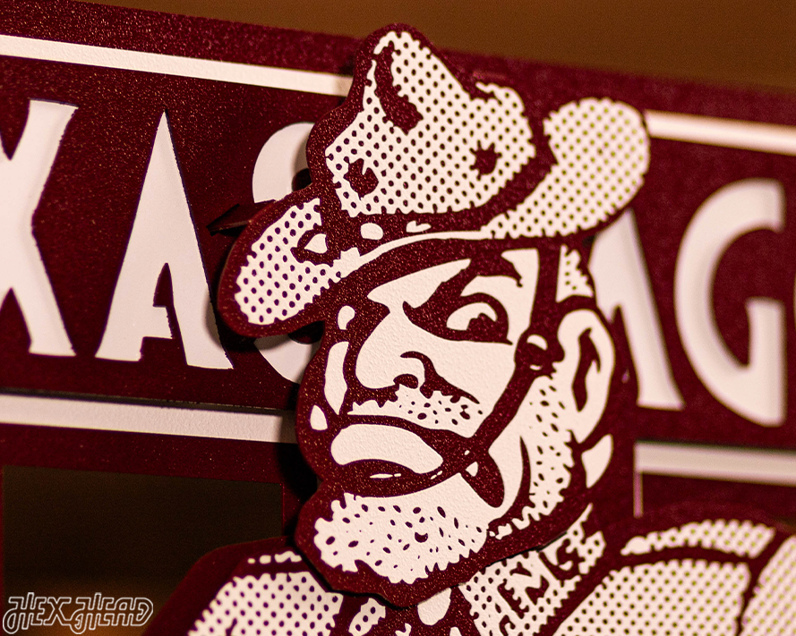 Texas A&M Aggies Vault "Ole Sarge" 3D Vintage Metal Wall Art
